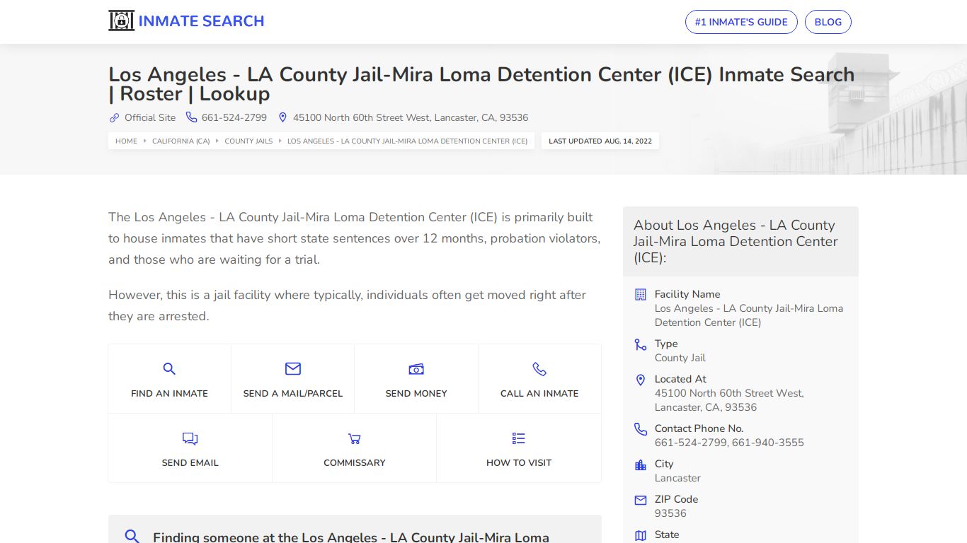 Los Angeles - LA County Jail-Mira ... - inmate-search.online